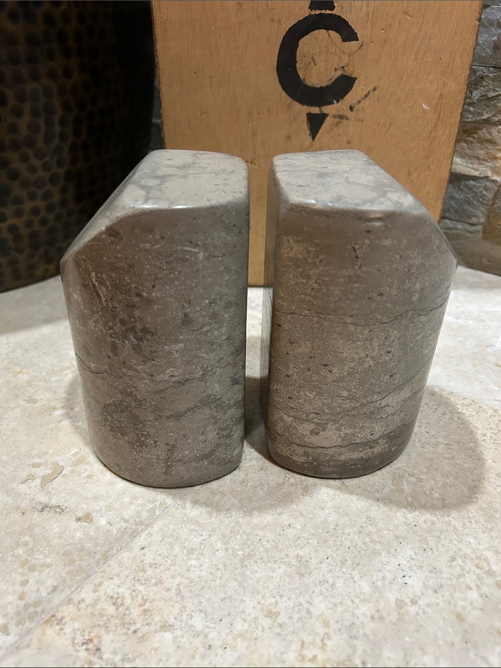 Vintage M&M ENTERPRISES Core Sample marble bookends